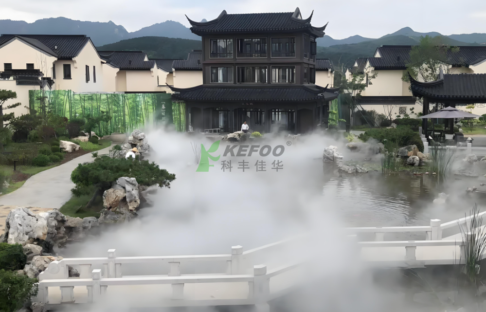 人文景觀(guān)類(lèi)景區(qū)采用噴霧設(shè)備造景